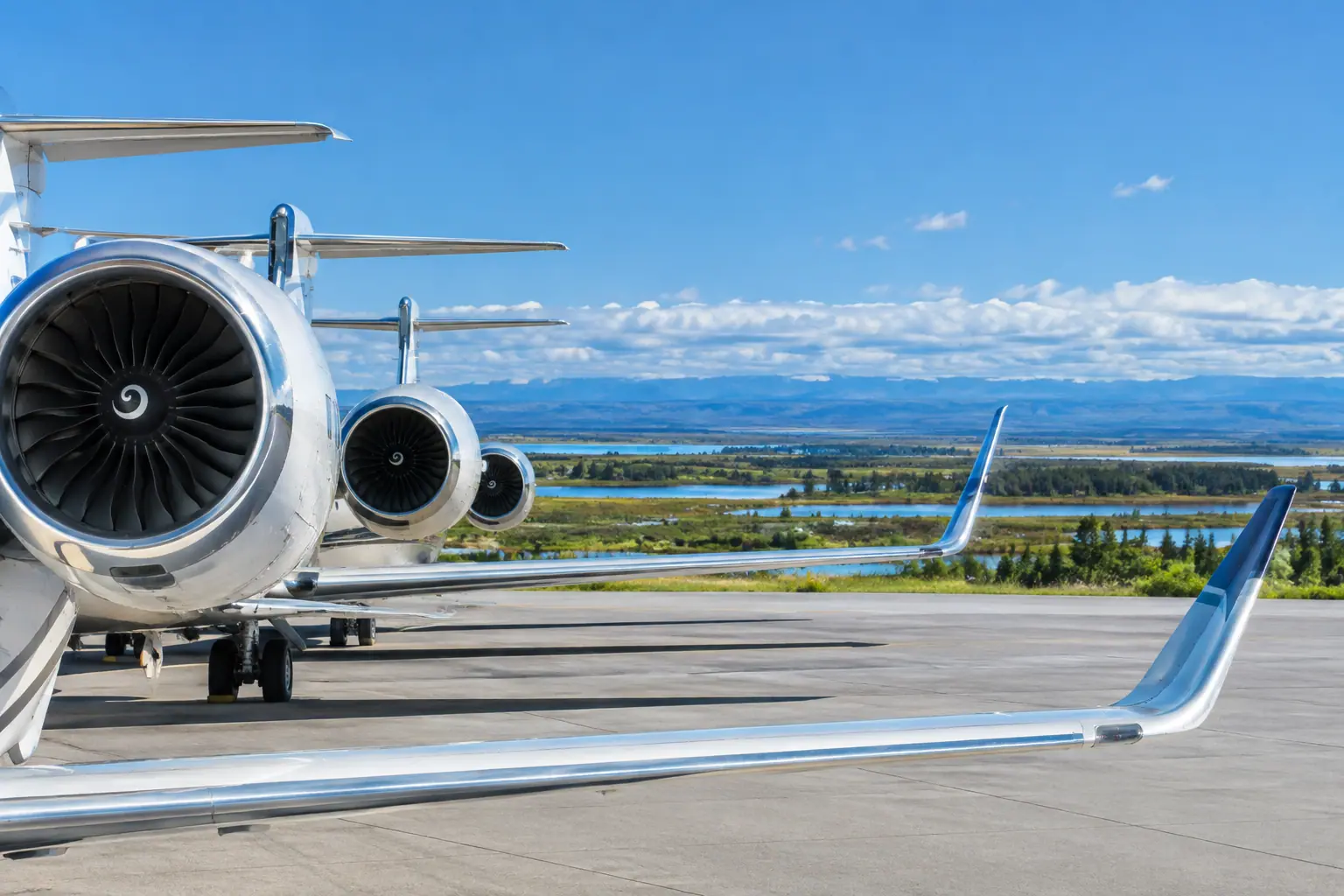 Business jets on the ramp